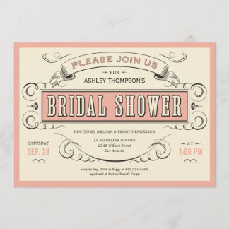 Unique Vintage Bridal Shower Invitations