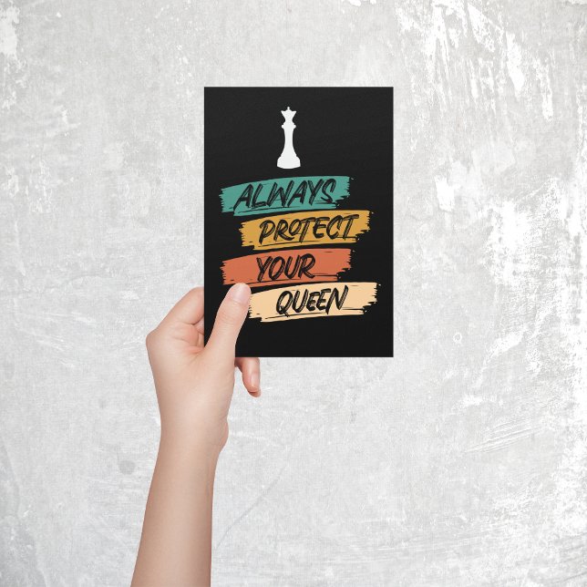 Unique Vintage Chess Queen Quote Sunset Postcard (Chess Queen Vintage Quote)