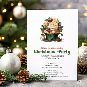 Unique vintage Christmas muffin party invitation