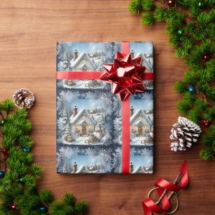 Unique vintage Christmas Scenery Paper Plates