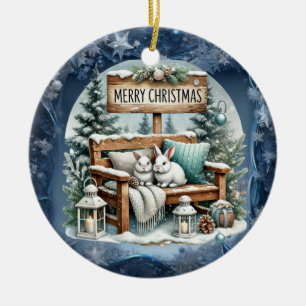 Unique vintage Christmas Scenery Paper Plates Ceramic Tree Decoration