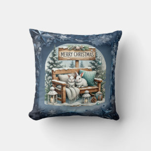 Unique vintage Christmas Scenery Paper Plates Cushion