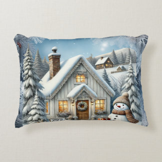 Unique vintage Christmas Scenery Paper Plates Decorative Cushion