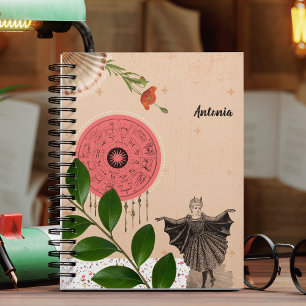 Unique Vintage Collage Fun Colorful Girly Modern Notebook