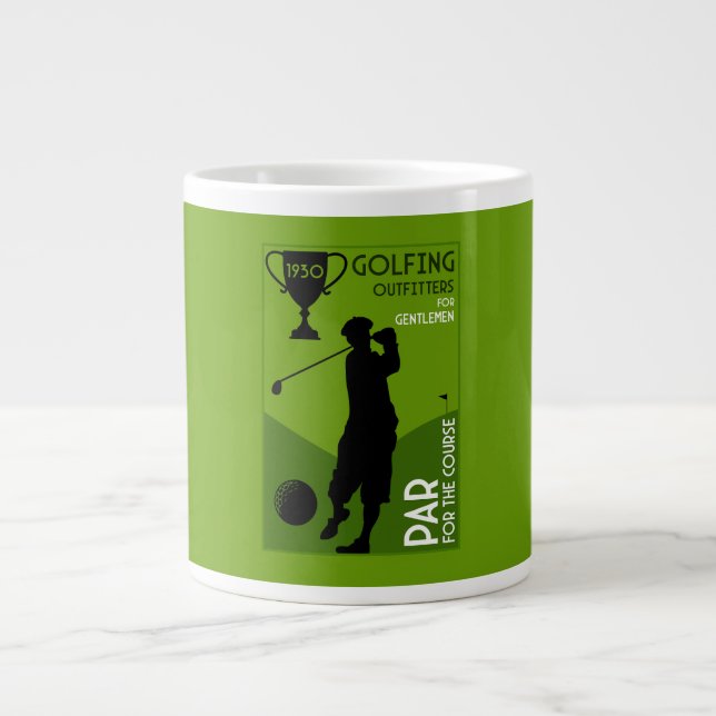 Unique Vintage Golf Gift Large Coffee Mug (Front)