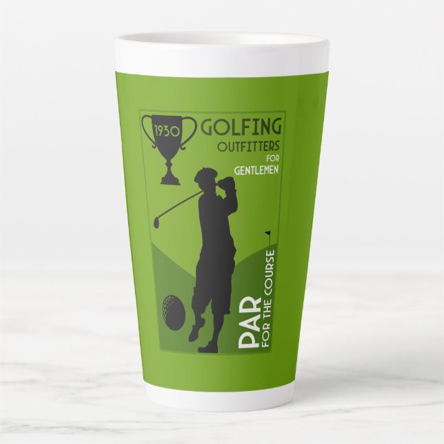 Unique Vintage Golf Gift Latte Mug (Front)