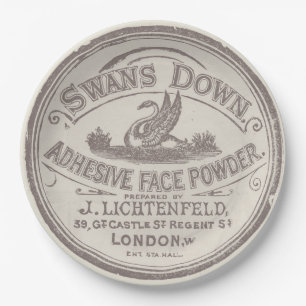 Unique Vintage Lettering With Swan Paper Plate