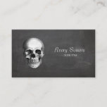 Unique Vintage Skull Etching Black Business Business Card<br><div class="desc">Chalkboard background accented by creepy etching of Victorian era skull etching.</div>