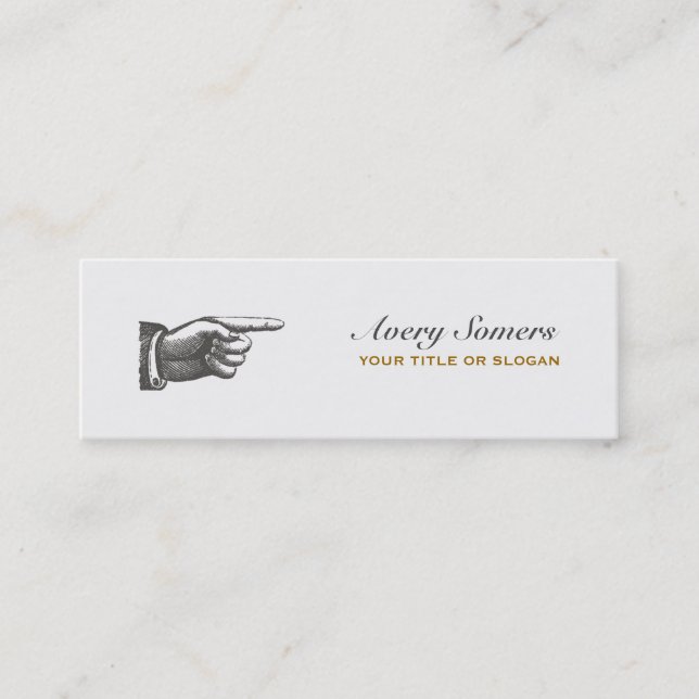 Unique Vintage Steampunk Style Mini Business Card (Front)