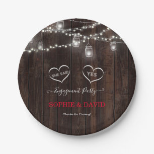 Unique Vintage String Lights Old Barn Engagement   Paper Plate