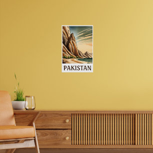 Unique Vintage Style Pakistan Illustration Poster
