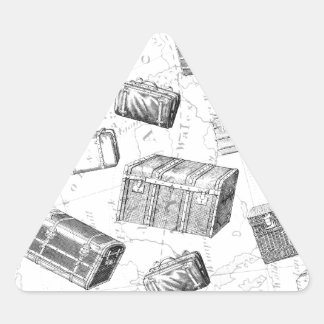 Unique Vintage Suitcases Design Triangle Sticker