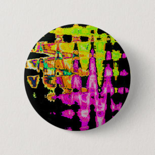 Unique Watercolor Artwork: Purple, Black, and Lime 6 Cm Round Badge