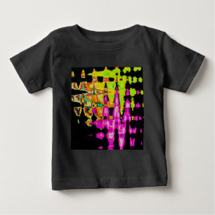 Unique Watercolor Artwork: Purple, Black, and Lime Baby T-Shirt