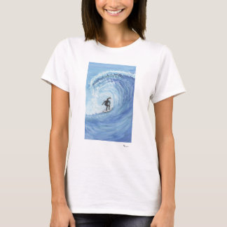 Unique Watercolor Painting of Female Surfer  T-Shirt
