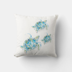 Unique Watercolor Sea Turtle Cushion