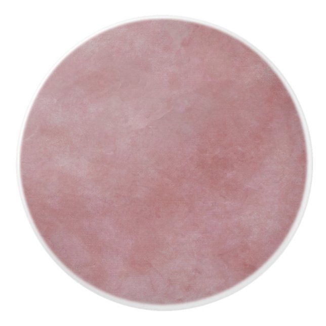 Unique Watercolor Textured Look Pink Drawer  Ceramic Knob (Front)