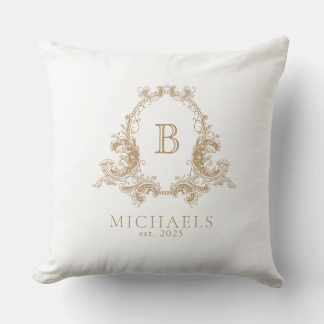Unique Wedding Favour Custom Monogram Wedding Cushion (Front)