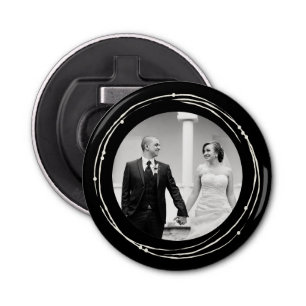 Unique wedding favour custom photo bottle opener