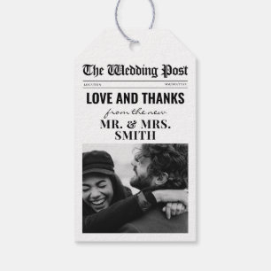 Unique Wedding Favour Tags Wedding Newspaper 