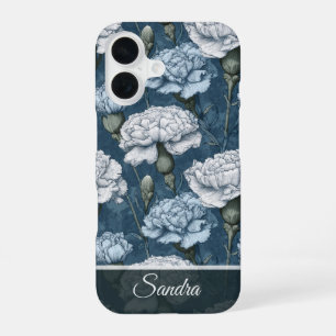 Unique Wedding Gift Carnation Floral Custom iPhone 16 Case