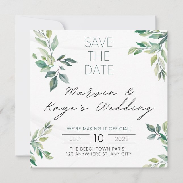 unique wedding invitation Save The Date (Front)