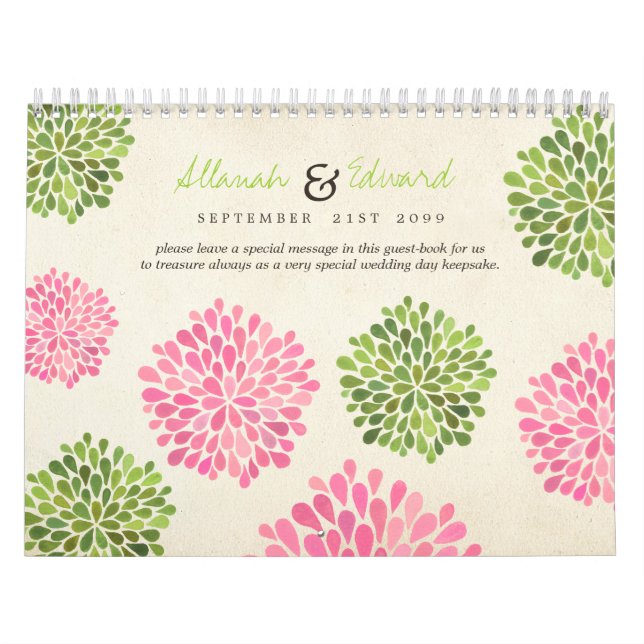 Unique Wedding Personalised Photo Guest Book Calendar (Cover)