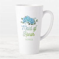 Unique Wedding Rustic Blue Roses Maid of Honour