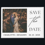 Unique Wedding Save The Date Magnet<br><div class="desc">Introducing the Unique Wedding Save The Date Magnet — an unforgettable way to announce your wedding date and share your engagement joy with loved ones. This magnet features an elegant engagement photo template paired with modern typography, allowing you to showcase one cherished photo in a layout that combines simplicity and...</div>