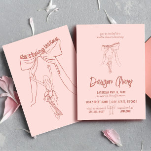 Unique Whimsical Coquette Stylish Bridal Shower Invitation