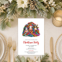 Unique Whimsical Cows Cartoon Christmas Party