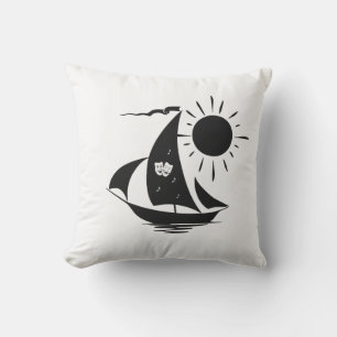Unique Whimsical Theatre Sailing Design Cushion