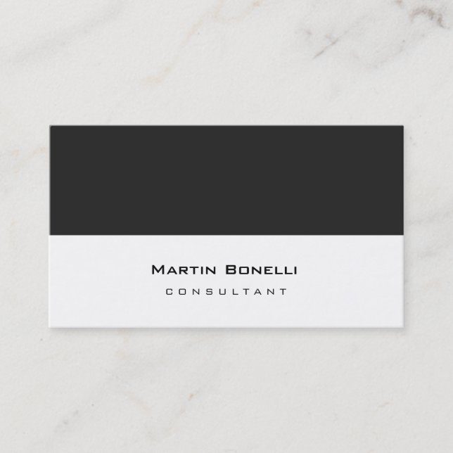 Unique White Grey Modern Consultant Business Card (Front)