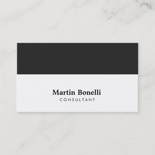 Unique White Grey Modern Consultant Business Card (Front)
