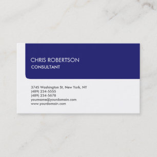 Unique White Midnight Blue Stripe Attractive Business Card
