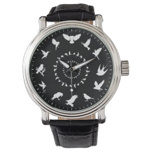 Unique Wild Bird White Silhouettes Themed Watch