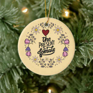 Unique Women’s Design with a Positive Message Ceramic Tree Decoration