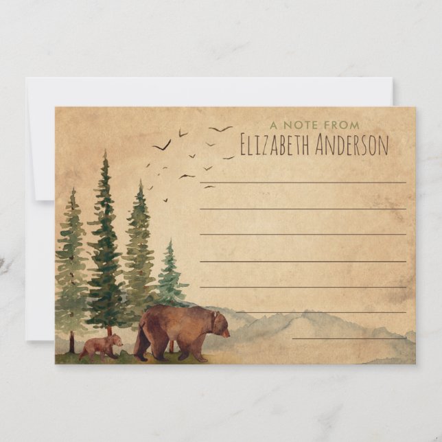 Unique Woodland Bear Card (Front)
