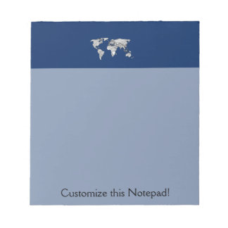 Unique World Map Art Doodle Notepad