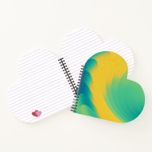 Unique Yellow Spiral Notebook with Abstract Design