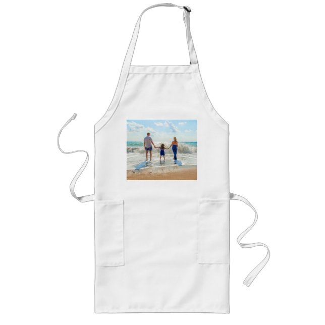 Unique Your Own Design - Custom Photo - Family Long Apron (Front)