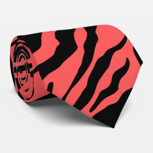 Unique Zebra, Red and Black Striped Pattern Tie