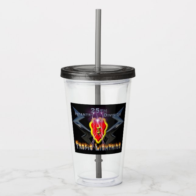 Uniquely Designed 25th Infantry Division Gift Acrylic Tumbler (Front)