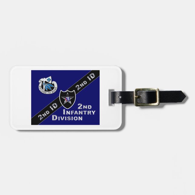 Uniquely Designed 2nd Infantry Division Gift Luggage Tag (Front Horizontal)