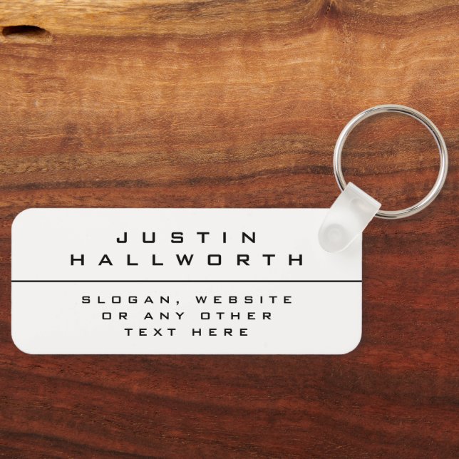 Uniquely Styled Black & White Key Ring (Front)