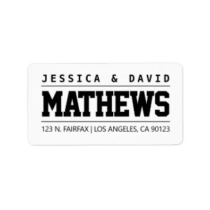 Uniquely Styled Black & White Wedding Label