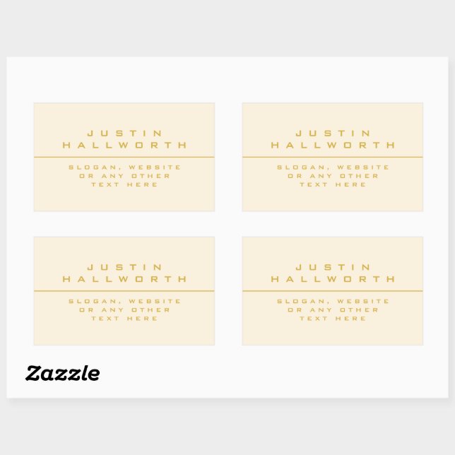 Uniquely Styled Gold & Almond Rectangular Sticker (Sheet)