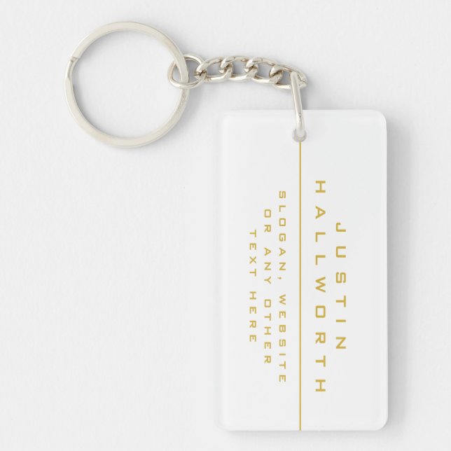 Uniquely Styled White & Gold Key Ring (Front)