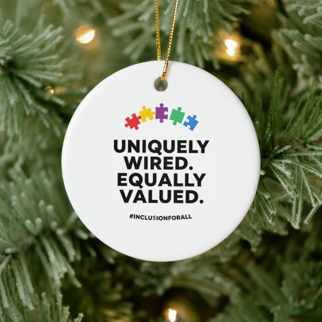 Uniquely Wired Equally Valued Awareness Art Ceramic Tree Decoration (Tree)