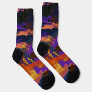 Unisex Abstract Canvas Painting Crew Sock